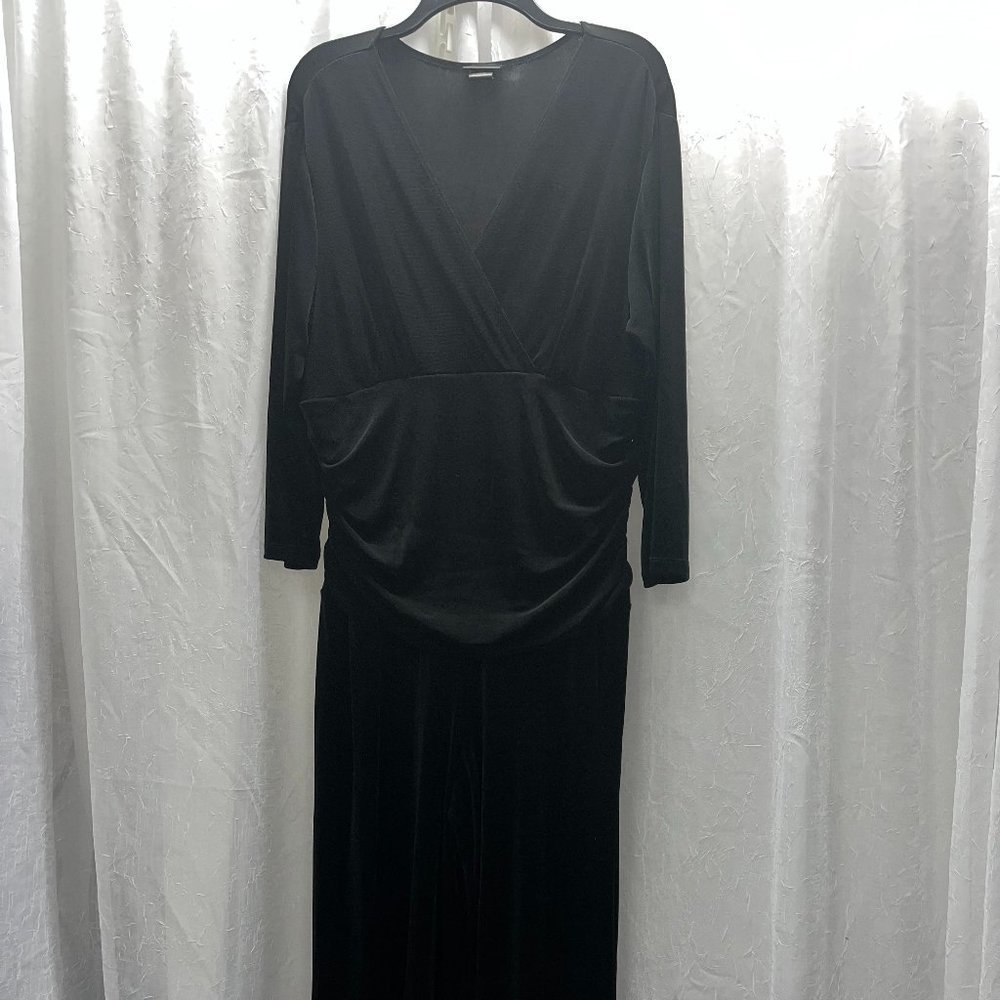 Citiknits Black Stretch Wide Leg 1 Piece Jumpsuit Size Large